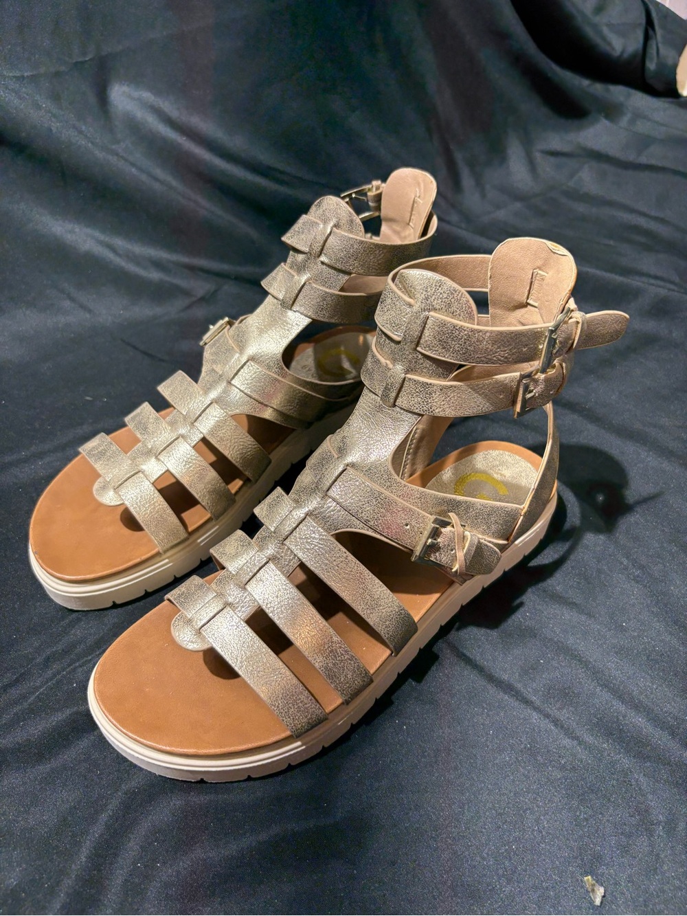 G by Guess Metallic Gold Gladiator Sandals